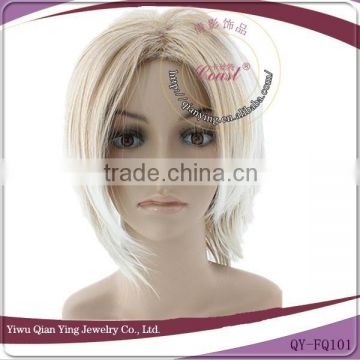 cheap japanese synthetic white short cheap fake cosplay hair wig