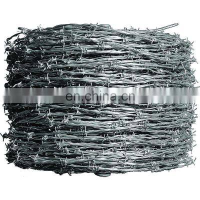 High Quality barbed wireBarbed wire galvanized/pvc coated barbed barbedwire fence Double Twisted Galvanized Barbed