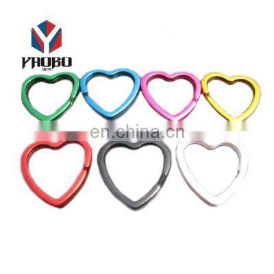 Solid Reputation Key Fashion Heart Shape Metal Polished Small Split Ring For Keyring