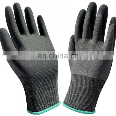18 Gauge Nylon Wrapped Spandex Touch Screen Micro Foam Nitrile Coated Machinist Gardening Work Gloves