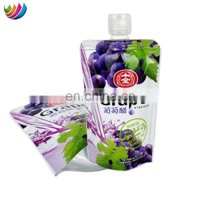 Custom Printing PP cap top 16oz Grape Juice drinking Stand Up Spout Pouch Bag