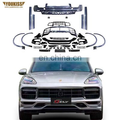 New Arrival Body Kits For 18+ Porsche Cayenne 9Y0 Upgrade Turbo Car Bumper Grille Side Skirt Wheel Arches Rear Diffuser With Tip