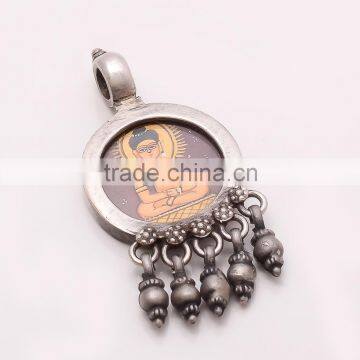 925 SOLID STERLING FINE SILVER OLD & ANTIQUE SILVER GOD PENDANT