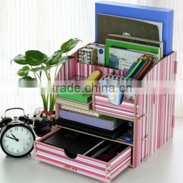 Colorful print wood magazine rack, High Quality desk organizer, Multipurpose desktop,