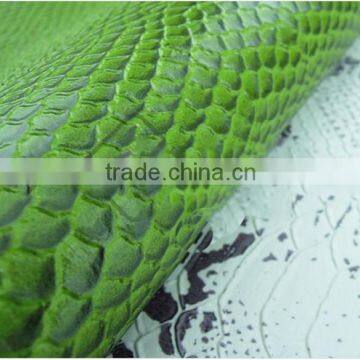 Green Fish Scale Pattern PVC synthetic Leather Bag leather with spraying patterns