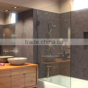 Frameless Bathtub Shower Screen, Swing Door, 60 X 33.5, 5/16 (8mm) Glass, Oil Rubbed Bronze Hinges