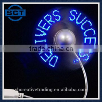 USB LED Letters Pattern Flashing Message Fan Programmable Laptop PC Cooler