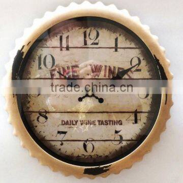 Rusted Kitchen Wall Clock in Beer Lid Shape