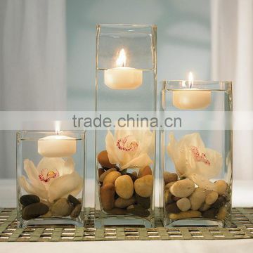 Clear Square Glass Tea Light Candle Holders