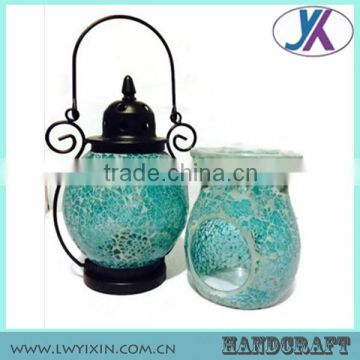 Vintage Handmade Decorative Glass Mosaic Hanging Glass Lantern