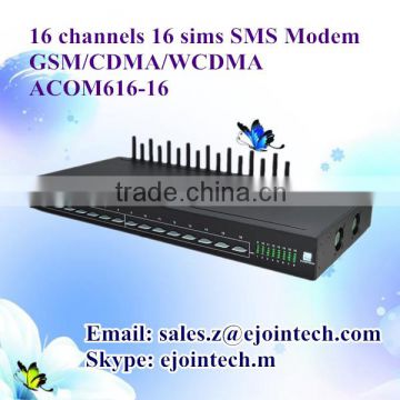 Ejointech voip 16 gsm/cdma/wcdma modem sms sending device with 16 sims
