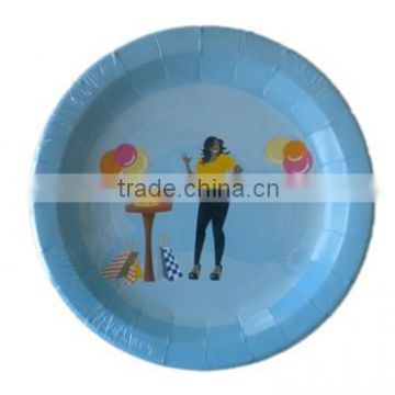 party printed colorful paper plates