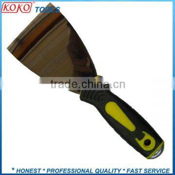 Metal end double color plastic handle stainless steel putty knife