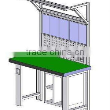 steel work table with door and light