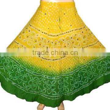 Summer Wear Long Cotton Skirt / Bandhani Bandhej Skirt