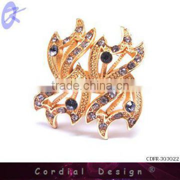 2013 Cheap Wholesale New Design Exaggerate Rhinestone Alloy Ring For Party