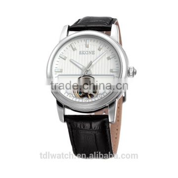 Alibaba selling high quality Genuine Leather skone watch automatic