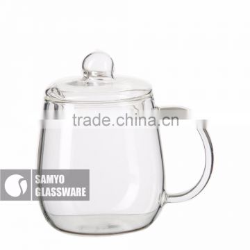 SAMYO handmade customized glass tea pot hot sale clear high borosilicate glass