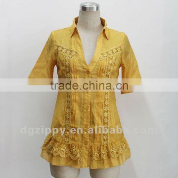 latest designer yellow lace sexy clothes for women