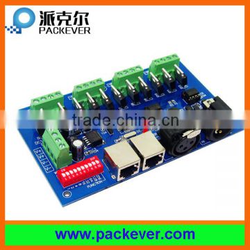 DC12V-24V RJ45 connector 4 groups 12 channels RGB LED DMX512 decoder