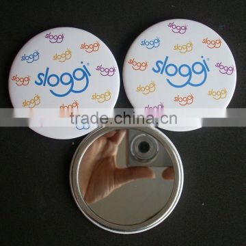 Custom made round tin button mirror printing, tin mirror