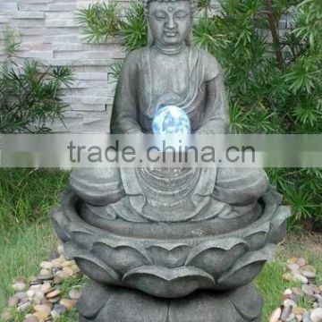 Sitting Buddha Serenity Garden Water Pump LED Light for Outdoor Tabletop Zen Fountain