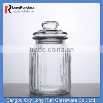 LongRun 22oz Vintage-Style Ribbed candy Glass Jar Glassware