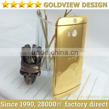 Wholesale 24k gold back cover for HTC ONE M8 replacement with high quality,for HTC One M8 Back Cover Housing, for HTC M8 Gold
