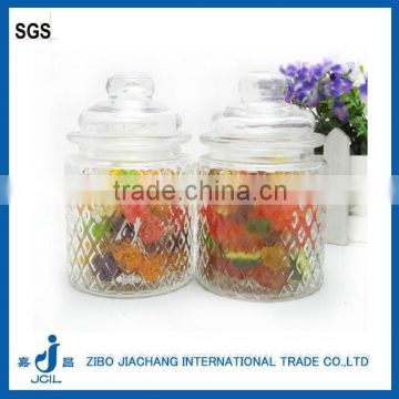 280ml lozenge glass spice jar with glass lid