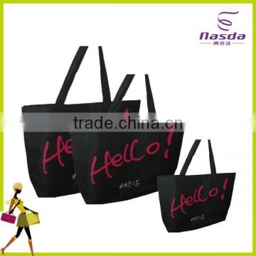 black simple practical recycling shopping bag