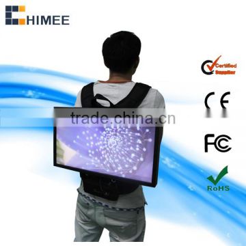 22inch hot sale new product backpack portable lcd screen media advertising display