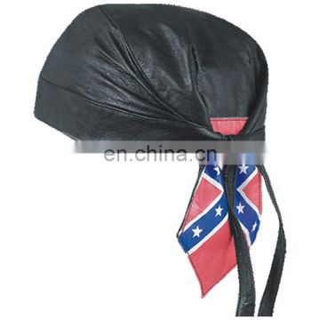HMB-901O LEATHER SKULL CAP DURAG HEAD WRAP BANDANA SKULLCAP HATS SCARF FLAG