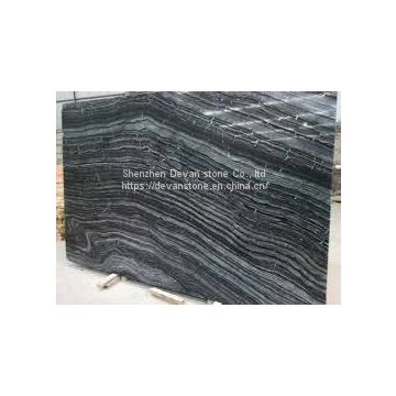 Black wood marble slab polished marble tiles on sale