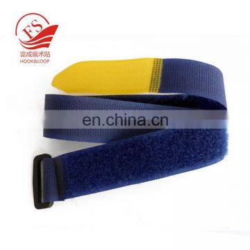 soft nylon hook and loop strap cable tie with plastic buckle