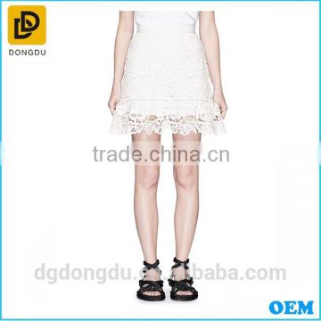 Woman Fashion Cotton Geometric Floral Lace Skirt 2016