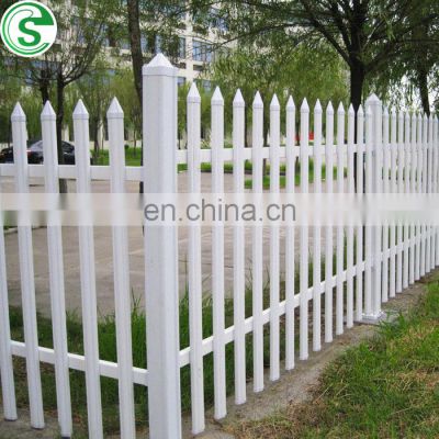 Customized 2m length pvc picket fence inside steel fencing Outdoor