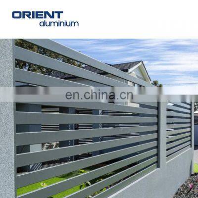 Aluminum Vertical horizontal Modern Slat Fence Metal fence for home garden