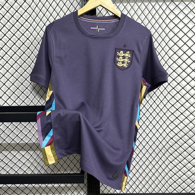 24-25 England away football jersey, European Cup football jersey, fan version top, men's short sleeved T-shirt, custom print size