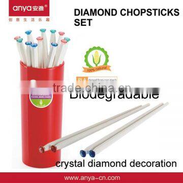 D656 Diamond Chopstick Set Wedding Favors Chopstick PLA Plastic Chopstick Holder