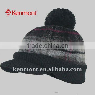 tartan knit style hot sale new winter cloth cap