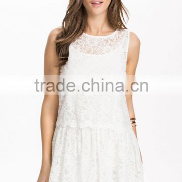 Two In One Lace Overlay Girls Skater Dress