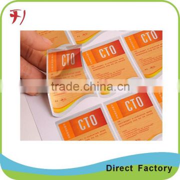 custom self adhesive label with top quality and cheap price