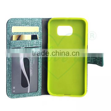 Colorful TPU and Leather Case for Samsung s6 Edge