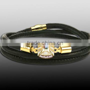 genuine leather bracelet uae national gift with steel falcon