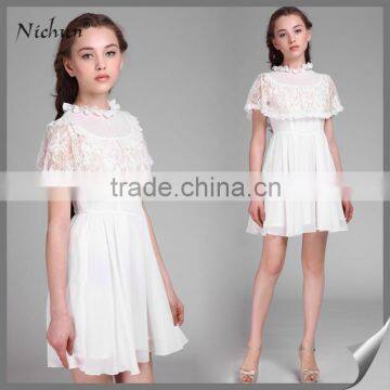 2015 very Cute Princess Lace Design Ladies White Short Gown