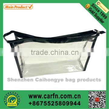 Hot sale pvc zip shopping bag,sewn pvc zip bag