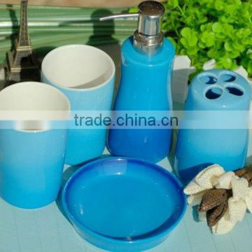 5PCS Ceramic blue bathroom sets