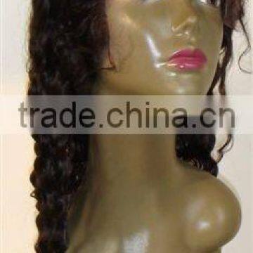 14"Stock Lace front wig with human hair Wavy curl