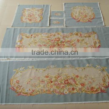 Handmade aubusson flower polyester embroidery sofa cover set