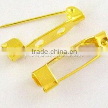 Pin Backs, Iron, Golden, 20mm long, 5mm wide, 5mm thick, hole: about 2mm(E035Y-G)